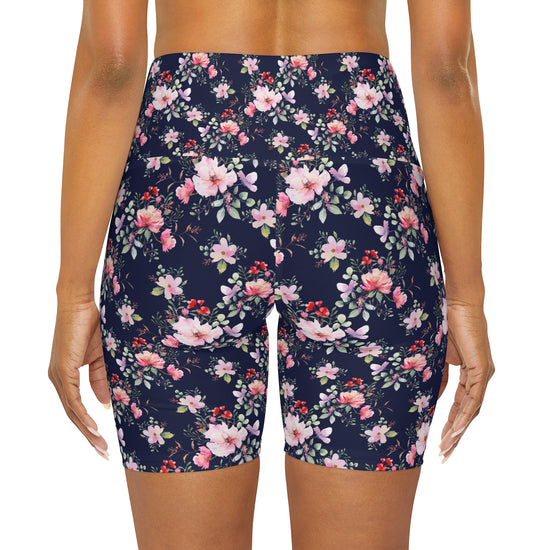 Navy Blossom Breeze Bike Shorts