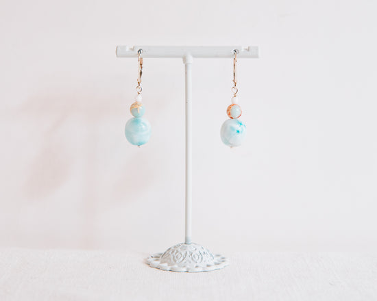 Larimar & Agate Earrings