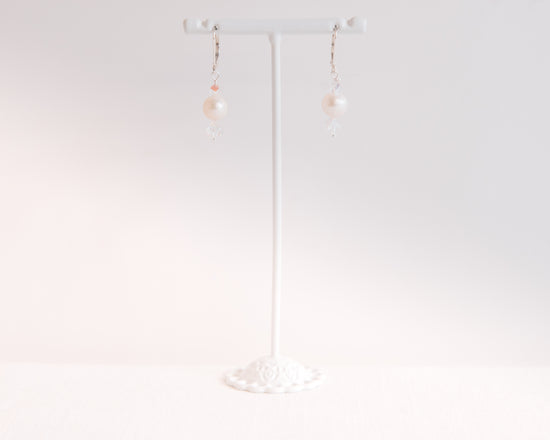 Fresh Water Pearl and Swarovski Crystal Earrings