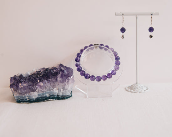 Amethyst Bracelet & Earring Set