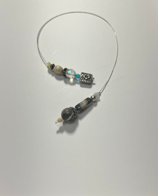 Colorful Agate and Swarovski Crystal Beaded Bookmark