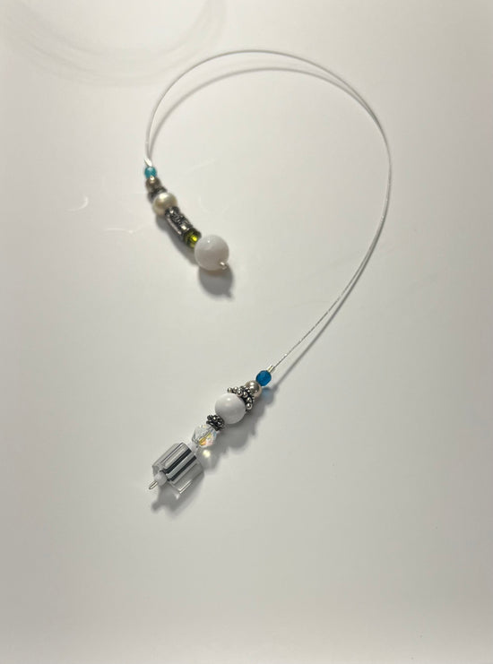 White Tourmaline & Apatite Beaded Bookmark